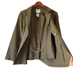 Vintage Kari Blazer with Attached‎ Vest & Chain Detail Size Large